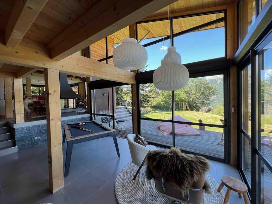 Chalet D'Architecte Avec Vue Panoramique Allos Exterior foto