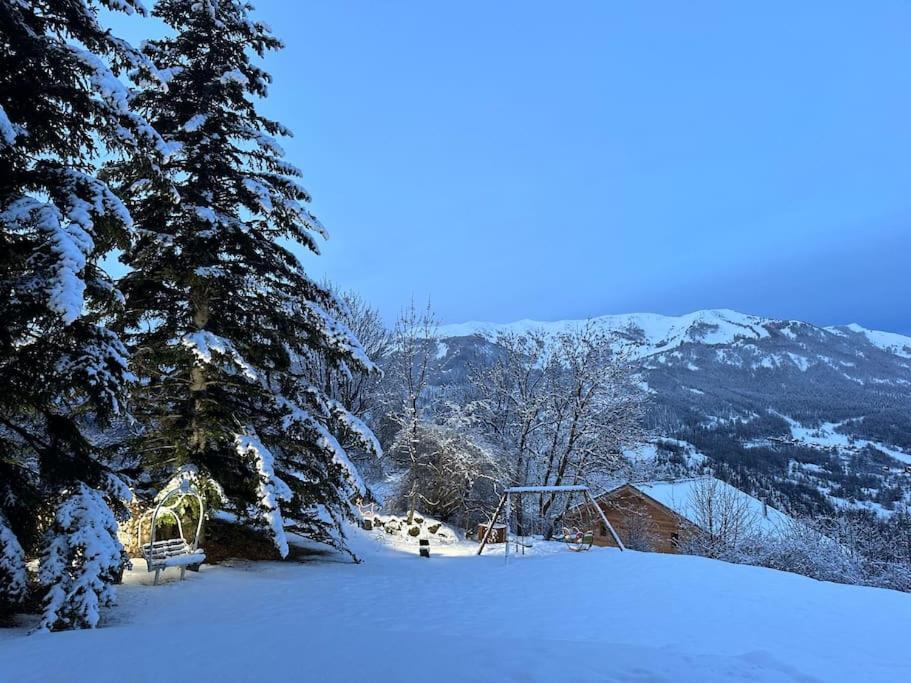 Chalet D'Architecte Avec Vue Panoramique Allos Exterior foto