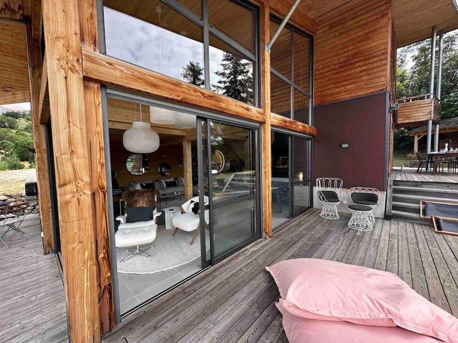 Chalet D'Architecte Avec Vue Panoramique Allos Exterior foto